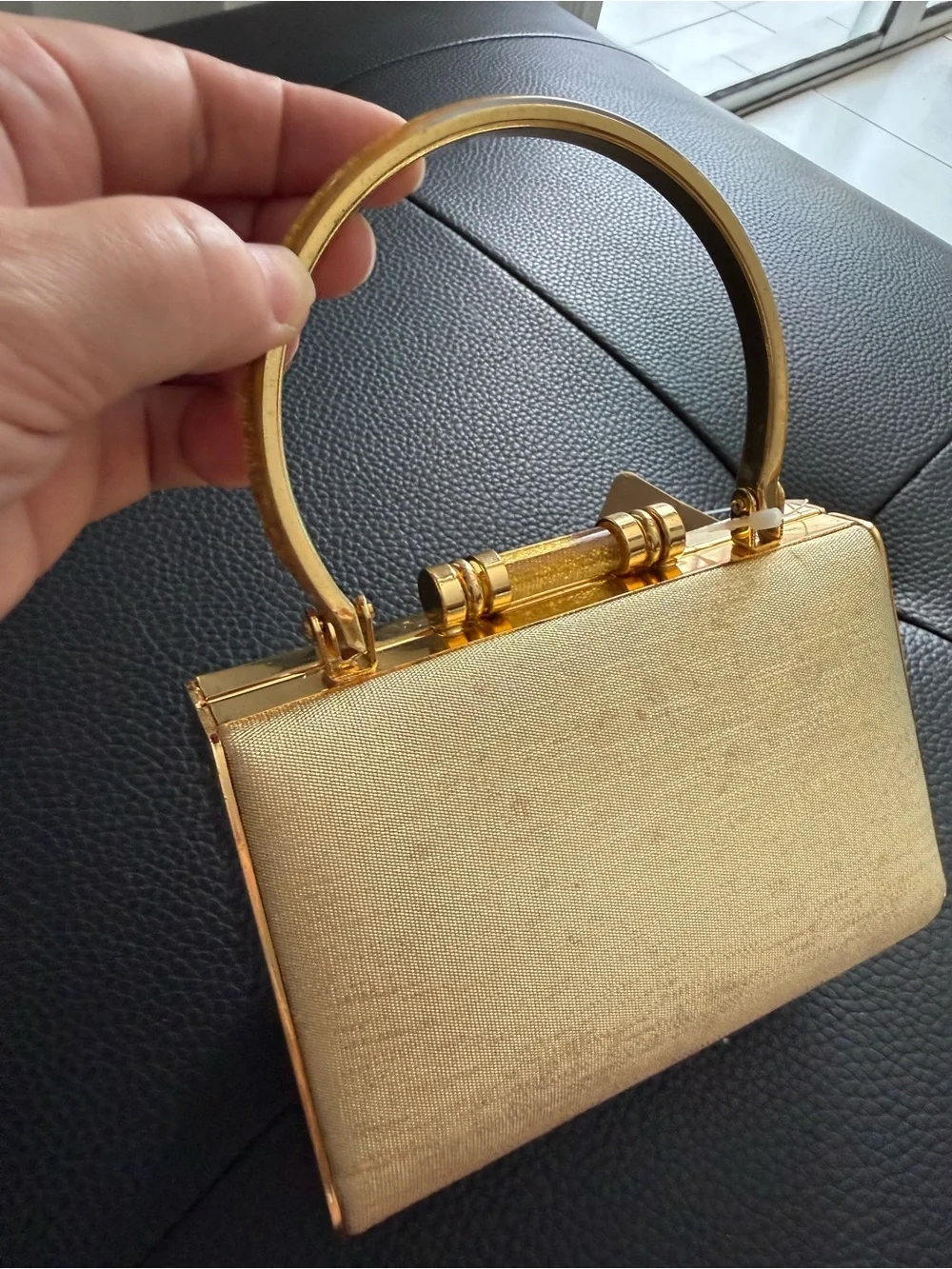 Vintage 2000s Gold Hard Shell Clutch Bag ✨ New with Tags